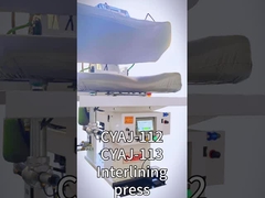 Jaket jas blazer interlining bagian depan menekan mesin pers