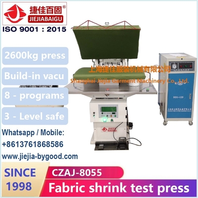 PLC 0.6Mpa Jeans Press Machine Fabric Shrink Test Dengan Kompresor Udara