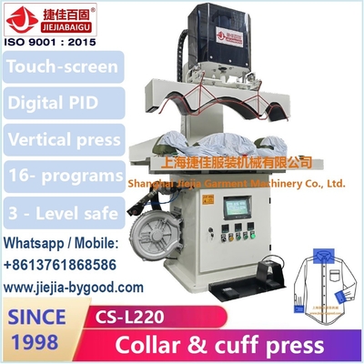 220V Listrik Vertikal Tekanan Tinggi Mesin Penekan Kaos Untuk Collar Cuff Press