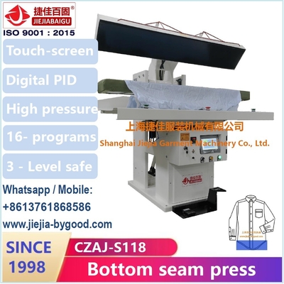 Aluminium Shirt Bottom Seam Pressing Machine Panas Listrik Untuk Penyegelan Jahitan Bebas Kerut