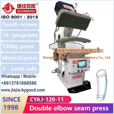 Mesin Press Kain 750w Otomatis Lengan Ganda Siku Tekan Layar Sentuh Plc