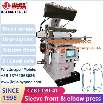 Mesin Press Kain 750w Otomatis Lengan Ganda Siku Tekan Layar Sentuh Plc