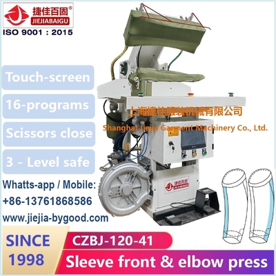 Lengan Jas Siku Dan Mesin Press Baju Depan Touch Sreen PLC