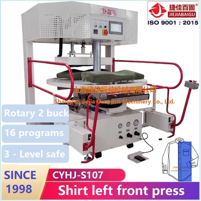 Mesin Press Baju Mesin Setrika untuk Baju Kiri Depan Badan Rotary Move &amp; Vertical Press Teflon Cover Buck