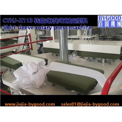 mesin press kemeja rotary turn &amp; vertical press untuk lengan ganda