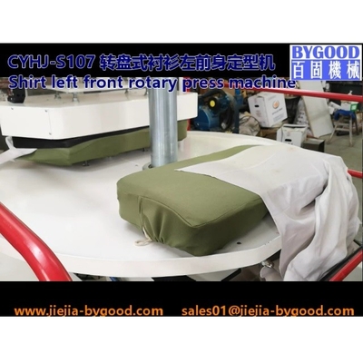 Mesin Press Baju Mesin Setrika untuk Baju Kiri Depan Badan Rotary Move &amp; Vertical Press Teflon Cover Buck