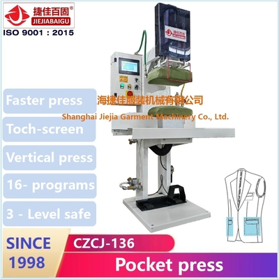 Touch Screen PLC Control Suit Dress Press Machine Pocket 220V 50HZ