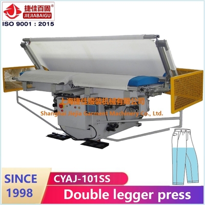 Double Legger Vertikal Celana Menekan Mesin Layar Sentuh PLC stretch frame