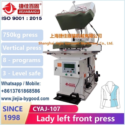 ISO 9001 Vertikal Garment Steam Press Machine Untuk Lady Jacket Suit Dress peralatan menyetrika setelan mesin setrika